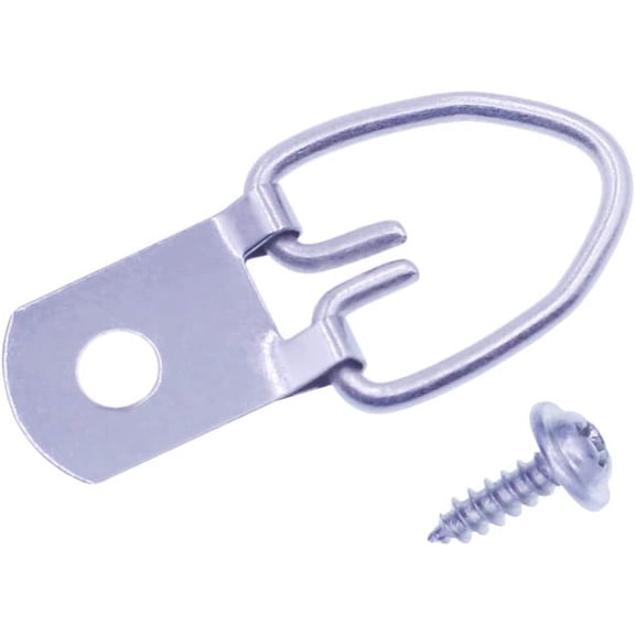 D-Ring Picture Hangers with Screws, 50 Pcs Single Hole Hanging Hardware, Hooks for Mirror, Clock, Decoration, Paintings, Artwork Frame