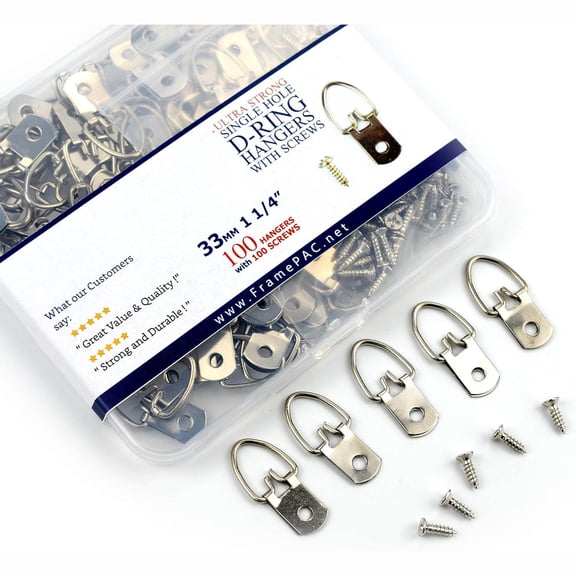 D Ring Picture Hangers with Screws - Bulk Pack - Pro Quality Hanging Solutions