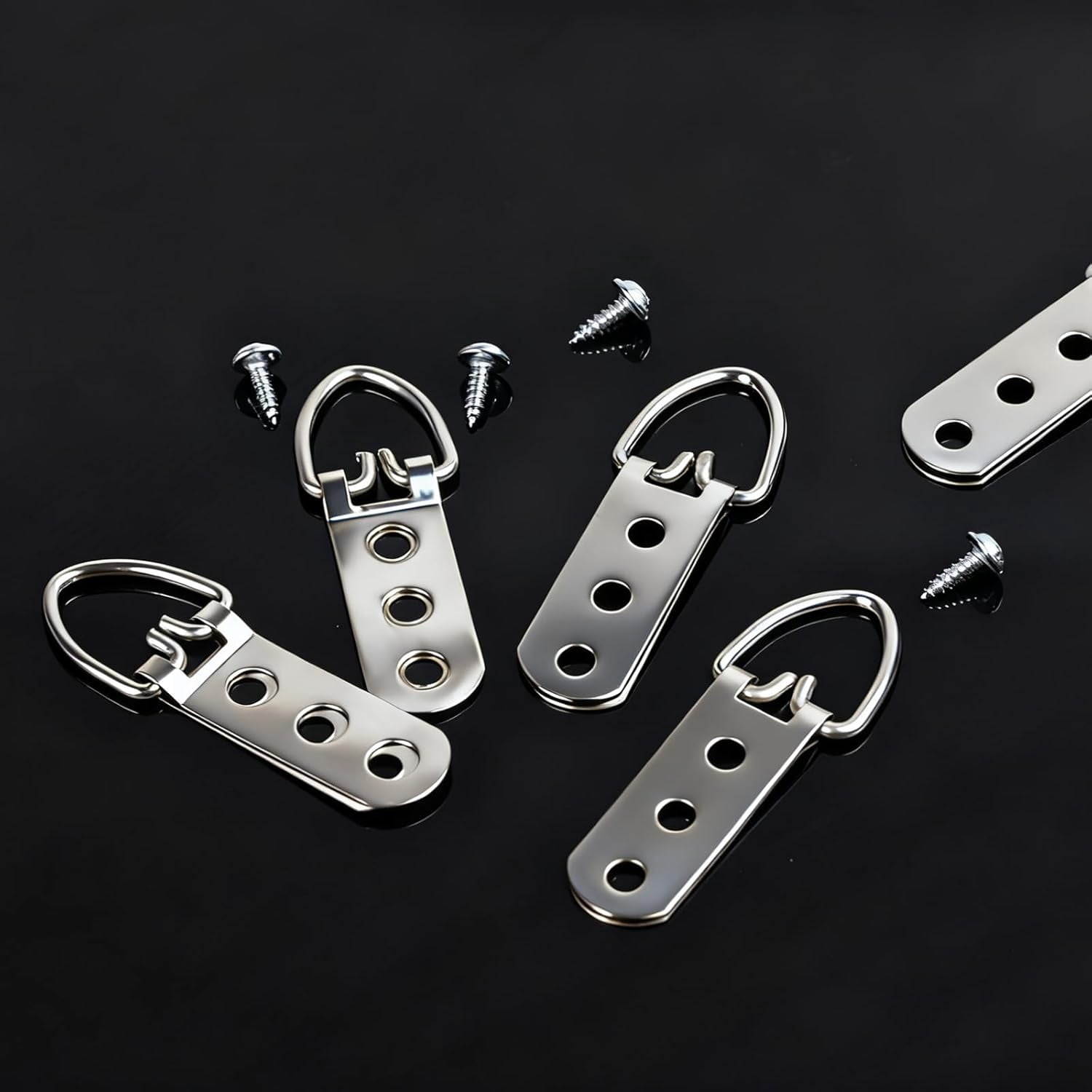 D-Ring Picture Hangers with Screws, Heavy Duty D-Ring Picture Hanging Hardware for Wall Mounting Frames, Photo, Mirrors
