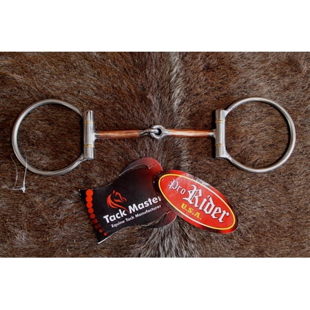 D-Ring SS Copper Inlay Horse Snafflr Bit 5" Mouth Tack 3585