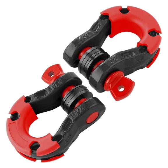 D-Ring Shackle 2 Pack - 30 Ton Alloy Steel - 3/4" Recovery Shackles with Screw Pin, Isolators & Washers - Jeep, Truck, Off Road Vehicle