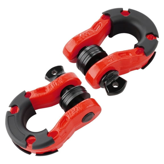D-Ring Shackle 3/4" 2-Pack - 30 Ton (66139lbs) Capacity - Alloy Steel with Screw Pin, Isolators & Washers - Off Road Recovery for Jeep, Truck, ATV, Red