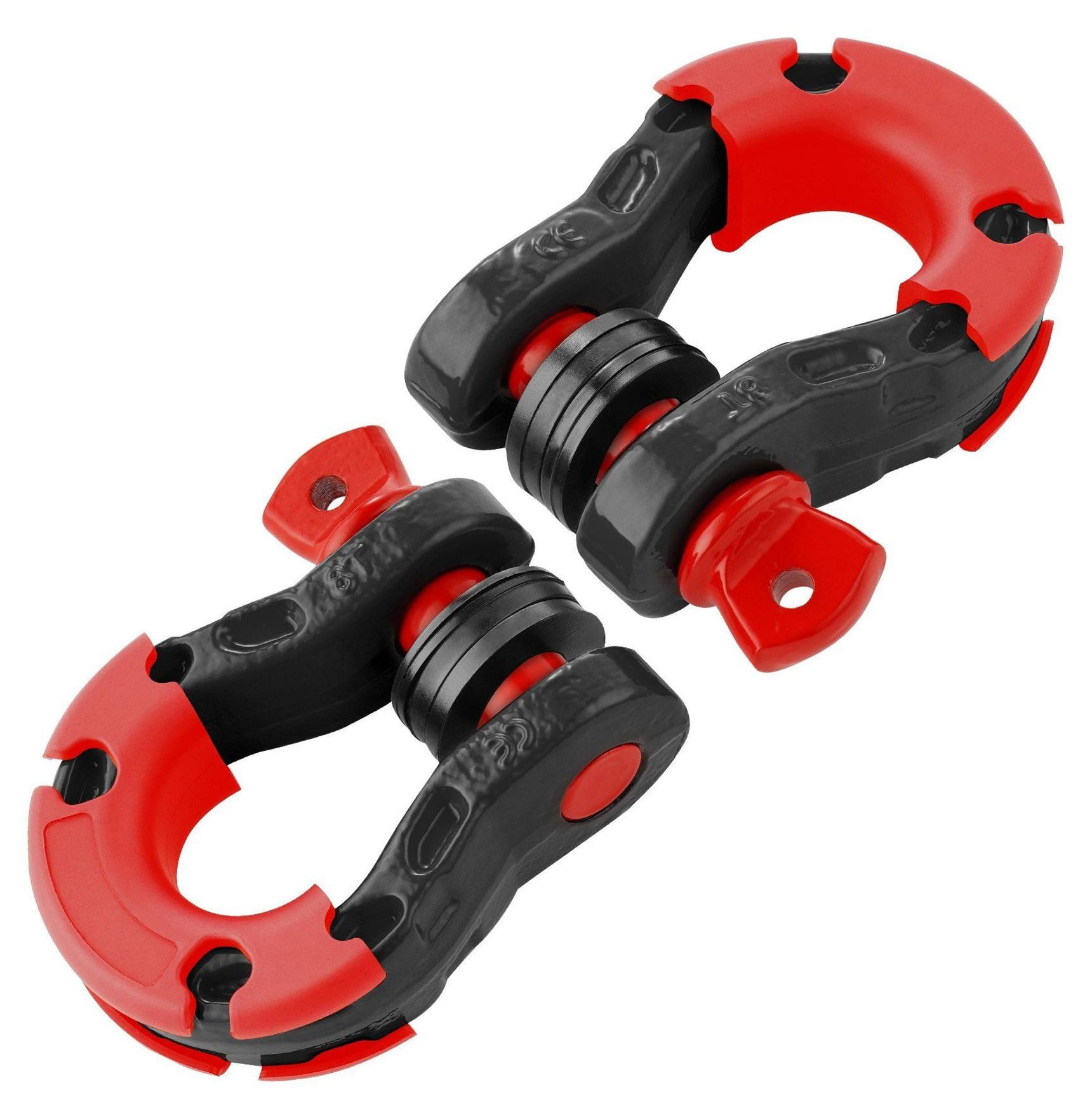 D-Ring Shackle 3/4" 2 Pack - 30 Ton Alloy Steel Recovery Shackles with Screw Pin, Isolators & Washers - Heavy Duty Jeep Truck Off Road Towing