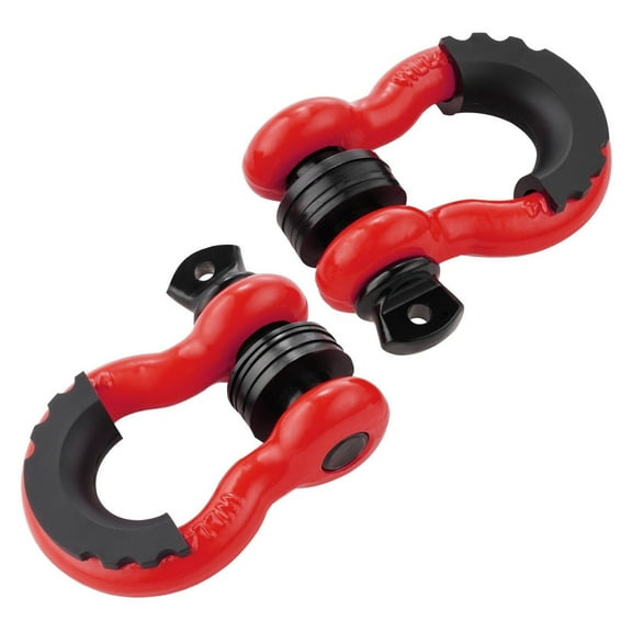 D-Ring Shackle 3/4" 2 Pack - 62832lbs Capacity Alloy Steel with Screw Pin, Isolators & Washers - Jeep Truck Recovery, Off Roading