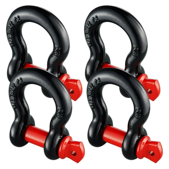D-Ring Shackle 5/8", 4 Pack - 13 Ton Alloy Steel Shackles with 3/4" Screw Pin - Heavy Duty Towing & Recovery for Jeep, Truck, SUV