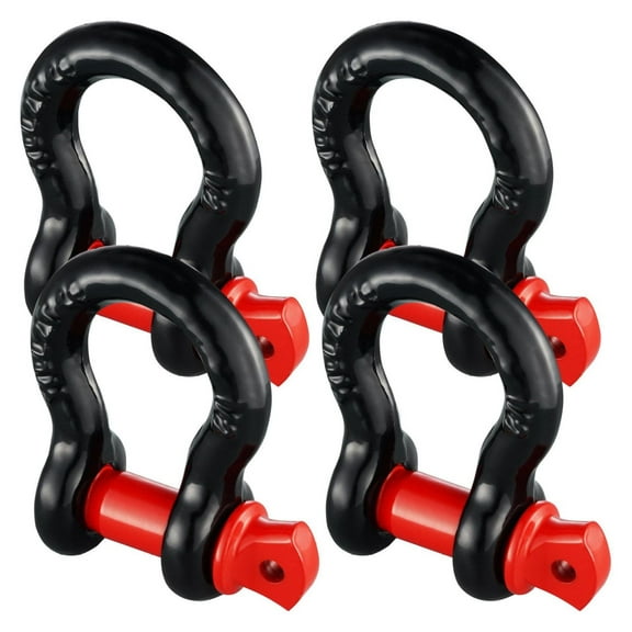D-Ring Shackles 1/2" 4 Pack - 8 Ton (17637 lbs) Alloy Steel - Jeep Truck Recovery Towing - 5/8" Screw Pin - Off Road Vehicle Accessories