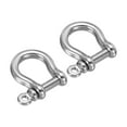 thumbnail image 1 of D-Ring Shackles, 2Pcs 0.3 Inch Inside Width Stainless Steel U Shape Shackle for DIY Leather, 1 of 5