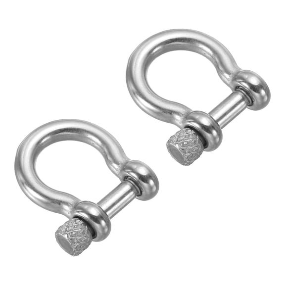 D-Ring Shackles, 2Pcs 0.3 Inch Inside Width Stainless Steel U Shape Shackles for DIY Leather