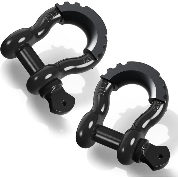 D Ring Shackles 3/4" 2 Pack with Isolators, D Shackle Rugged 20 Ton (44,000 lbs) Maximum Break Strength, 4.75 Ton (9,500 Lbs) Capacity