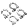 thumbnail image 1 of D-Ring Shackles, 4Pcs 0.3 Inch Inside Width Stainless Steel U Shape Shackles for DIY Leather, 1 of 5