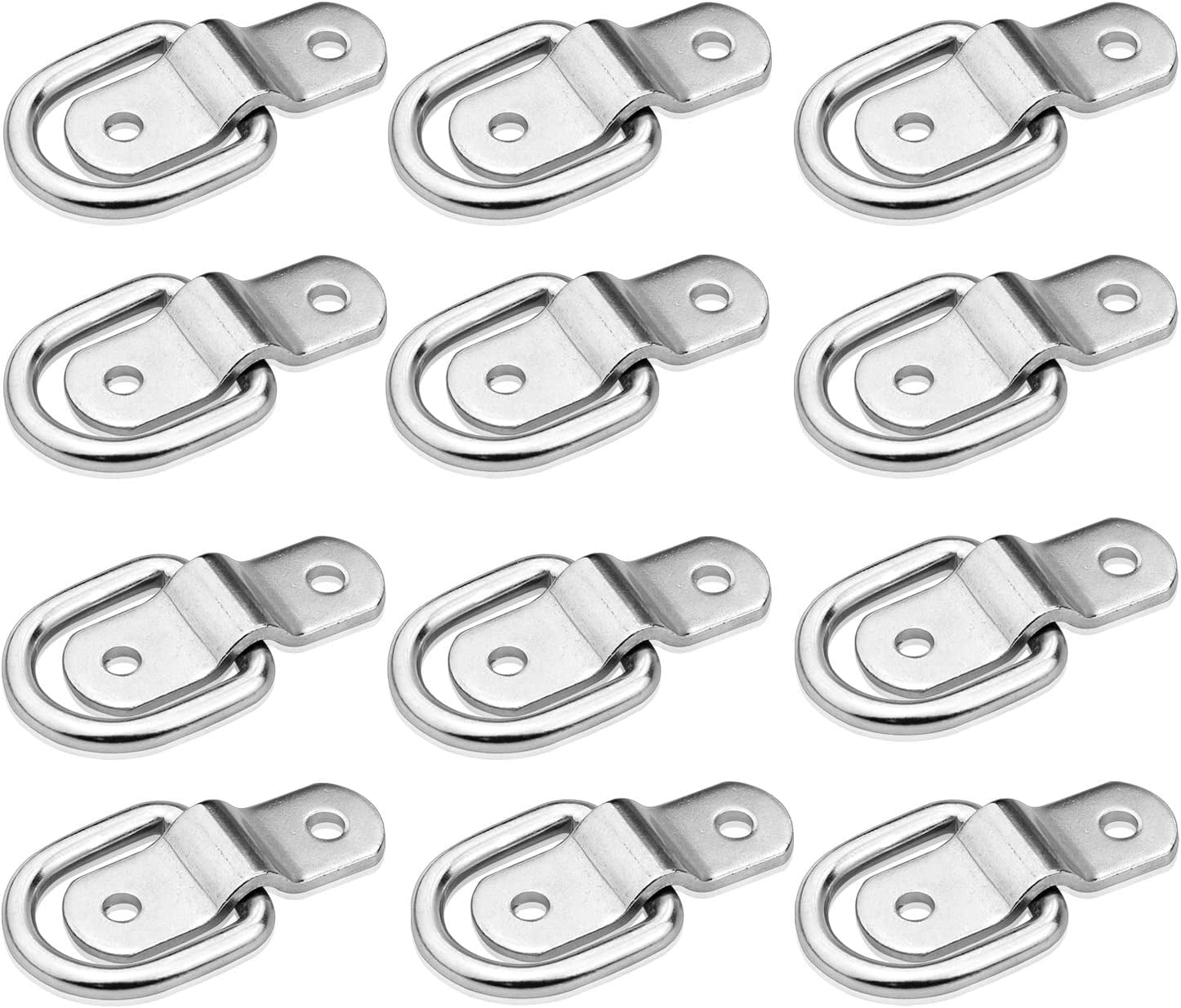 D-Ring Tie Downs Anchor1/4” Heavy Duty Surface Floor Mount Lashing Rings 2400 lbs Cargo Trailers Load-Bearing Hangers Bracket (Pack of 12)