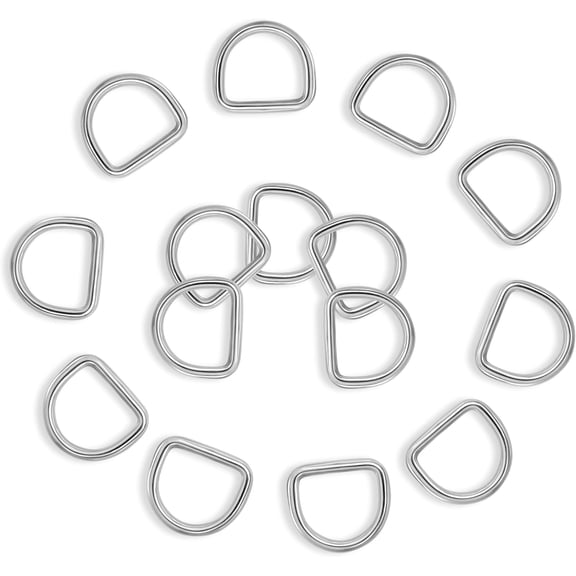D Rings 15pcs Metal Rings 1inch Seamless Heavy Duty for DIY Bags Belts/Dog Collar Accessorie
