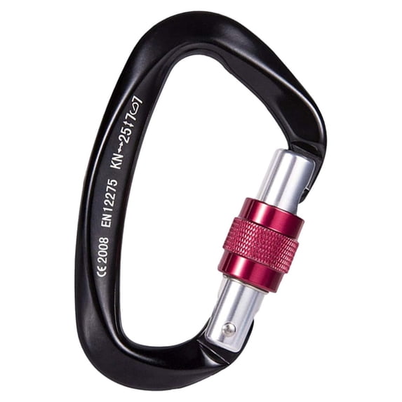 D Rings Carabiners Small Carabiner Clip Heavy Duty Webbing Release Hook Key Chain Carabiner for Rappelling, Camping, Punching Bags, Caving Black