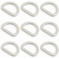 thumbnail image 1 of CRAFTME STUDIO 5/8 Inch Flat Metal D-Ring Findings for Bag, Belt and Strap Webbing Craft, 10 Pack PTDF (Silver), 1 of 7