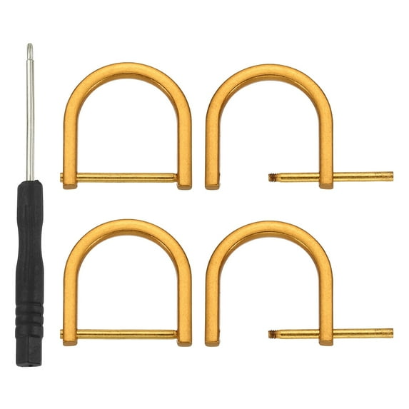 D-Rings Screw in Shackle for Purse Keychain Strap Buckle DIY Leather Craft Dark Gold 1 Inch