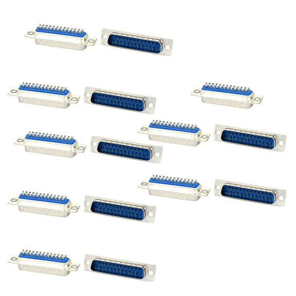 D-SUB Male DB25 25 Pin Plug 2 Row Soldering PCB Mount Connectors Adapters 15 Pcs
