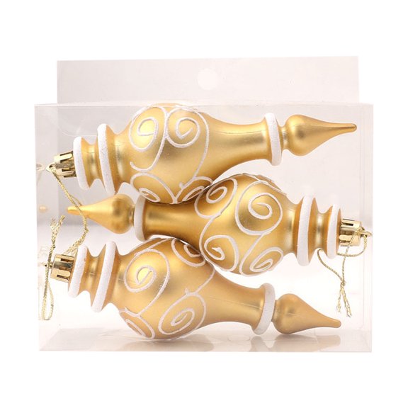 D Set Of 3 Christmas Tree Decoration Balls With Hanging Pendants For Holiday Displays And Celebrations