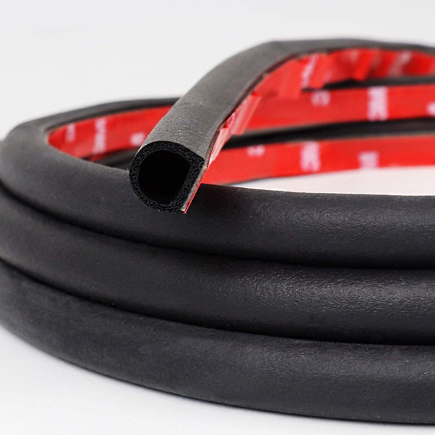 D-Shape Car Door Rubber Seal Strip,Black Automotive Weather Stripping with Self-Adhesive to Reduce Noise and Water-Leaking fit Most Car,Truck,SUV,RV,Boat and Home Application,28ft (28ft)