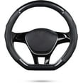thumbnail image 1 of D-Shape Car Steering Wheel Cover Non-Slip Car Steering Wheel Protector Universal for Diameter 38cm, Black, 1 of 8