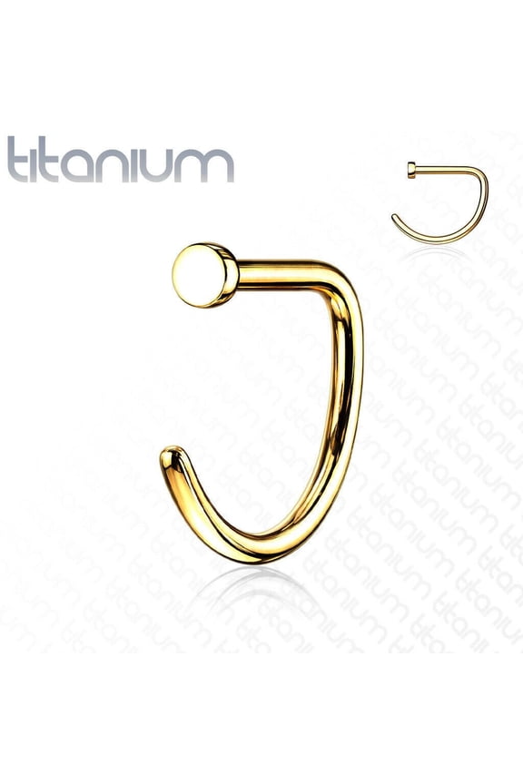 D Shape Flat End Nose Hoops Titanium Implant Grade 18 Gauge and 20 Gauge