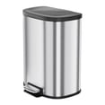 thumbnail image 1 of D Shape Kitchen Trash Can 50L/13.2 Gal,Smudge Resistant Step-On Garbage Can with Lid,Stainless Steel Trash Bin with Removable Buckets,Soft-Close Lid, 1 of 8