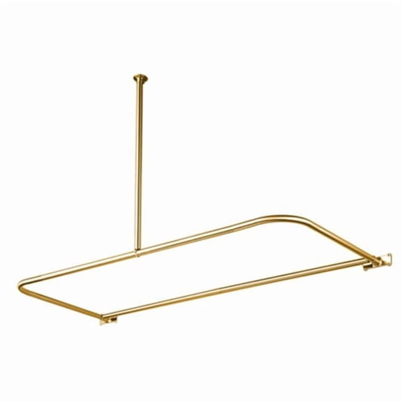 D-Shape Shower Rod - Polished Brass
