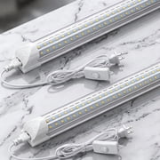 CNSUNWAY T8 2ft LED Shop Light Connectable, 28W 6000K 4200LM, D Shape 2 Pack