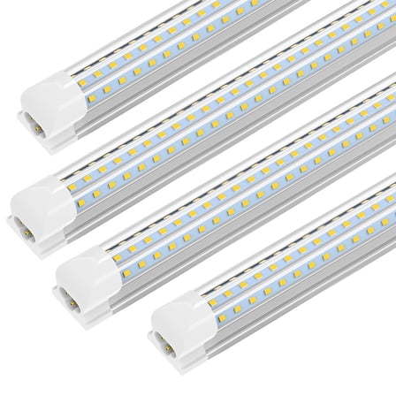D Shape T8 8ft LED Shop Light Fixture Linkable, 120w 5000K 8-Pack