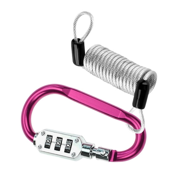 D-Shaped Code Lock for Bicycles Security Cable Lock, Outdoor Lock Combination Locks, 3-Digit Heavy Duty Carabiner Clips