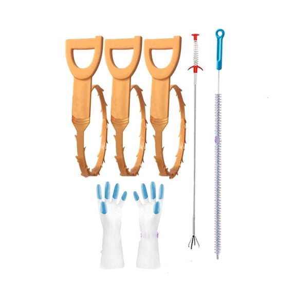 D Shaped Drain Auger Tool Ergonomic Handle For Kitchen Bathroom Pipe Blockages