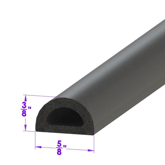 D Shaped Extrusion 5/8" Wide X 3/8" High - LP 80-F