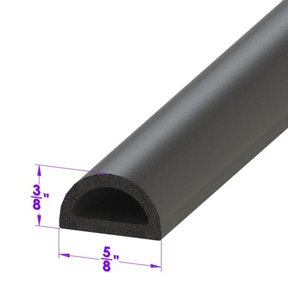 D Shaped Extrusion .61" Wide X .36" High - LP 80-E