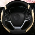 thumbnail image 1 of D-Shaped Flat Bottom Steering Wheel Cover for Women Girl - Stylish Car Accessory (Beige), 1 of 11