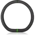 thumbnail image 1 of D-Shaped Sport Microfiber Suede Winter Warm Car Steering Wheel Cover Non-Slip Car Steering Wheel Protector Universal for D-Type Diameter 38 cm 15", Black Green, 1 of 9