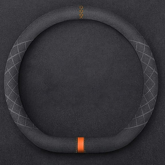 D-Shaped Steering Wheel Cover for Truck and SUV, Universal Anti-Slip Suede Cover with Sport Style