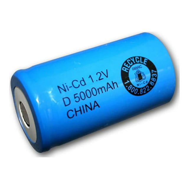 D Size Rechargeable Battery 5000mAh NiCd 1.2V Flat Top Cell
