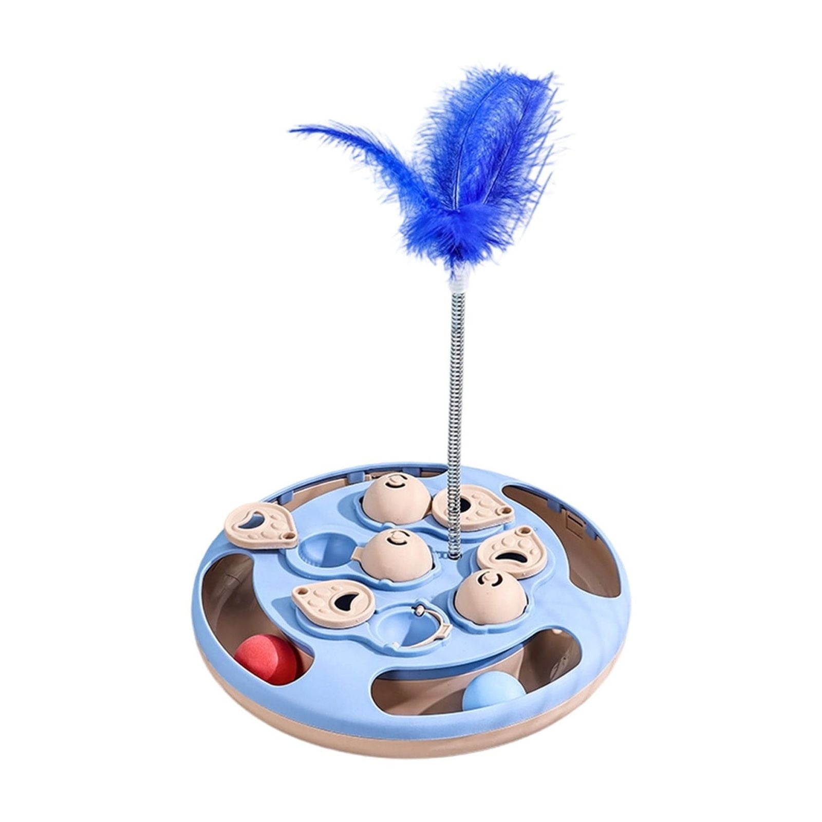 D Slow Eating Pet Cat Dog Puzzle Toy Interactive Ball Spinning Wheel Hide Food Feeder Boredom