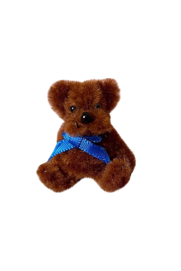 D Small Pocket Plush Teddy Bear Doll Cute Miniature Keychain Charm For Bag Purse Decoration Comfort Present