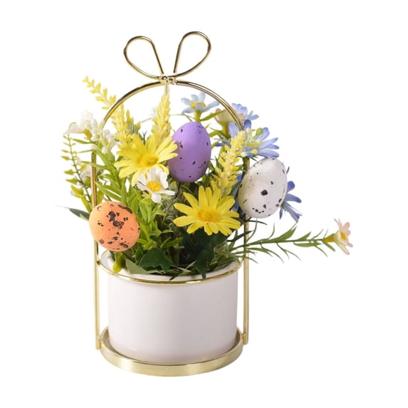 D Spring Easter Small Potted Plant, Simulation Fake Flower Decorative ...
