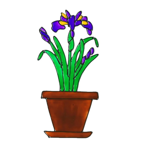 D Style Decorative Flower Pot Window Sticker - Decorative Vinyl Wall Decal With Realistic Floral Pot Pattern Self-Adhesive Waterproof Easy Installation And Removal Durable