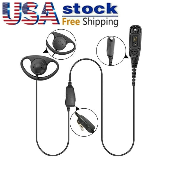 D-Style Headset Earloop For APX6000 APX7000 APX8000 XPR6580, XPR7350 XPR7550 XPR7380 XPR7350e XPR7550e XPR7380e DGP4150 DGP6150 DP4800 DP4801 radio