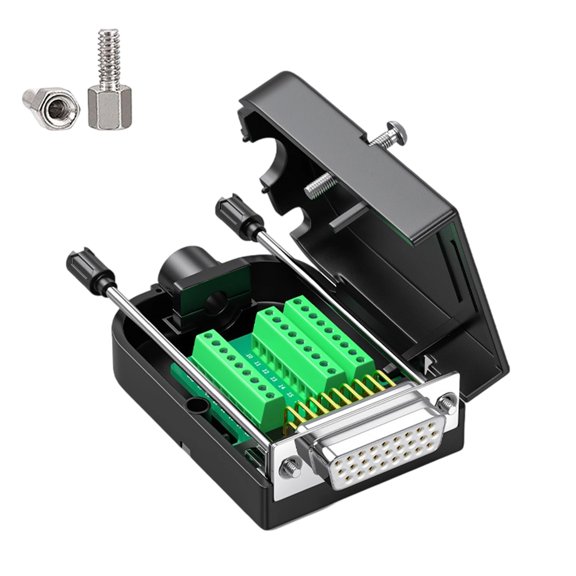 D Sub 26Pin Screw Terminal Board Reusable Copper Contacts With Locking Bolts For Customized Cable Assembly