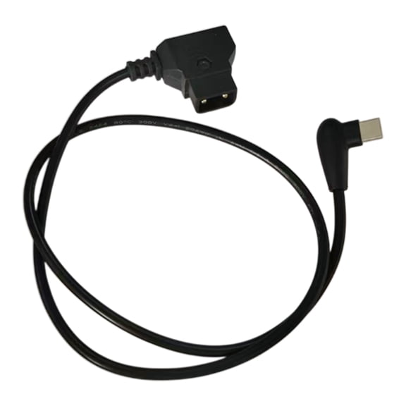 D-TAP to Type C Power Cable, 50cm Long Black Connection Wire