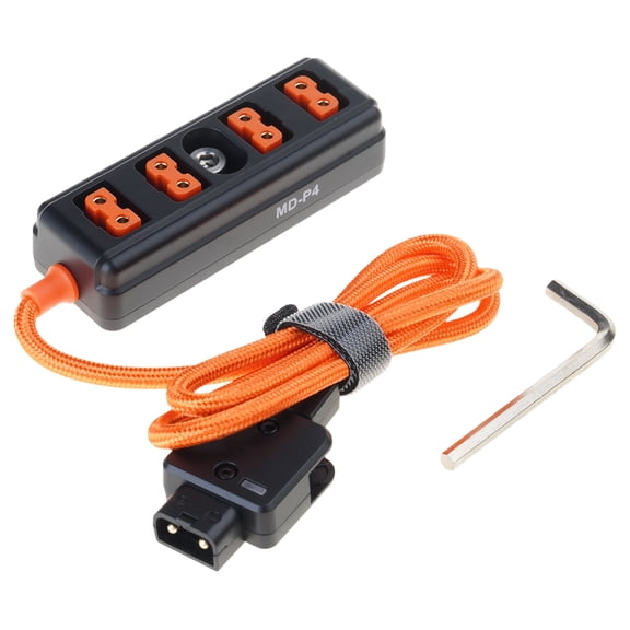 D Tap Male To 4 Female Power Cable For Cameras Battery Power Supply Distributor With 180 Rotatable Head
