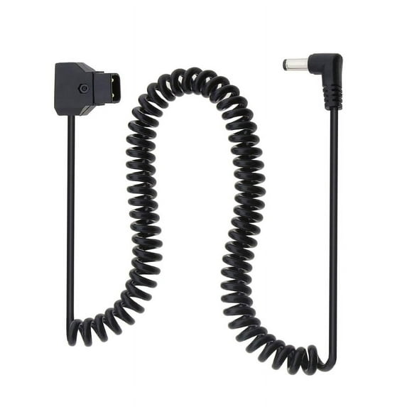 D-Tap to DC5.5x2.1MM Right Angle Coiled Cable Monitor Power Cable for Bmcc Bmpc Cameras Power Cord 35cm Unstretched Wire