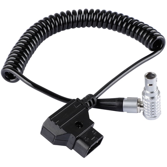 CAMVATE D-Tap to Right Angle LEMO 2-Pin Male Coiled Power Cable