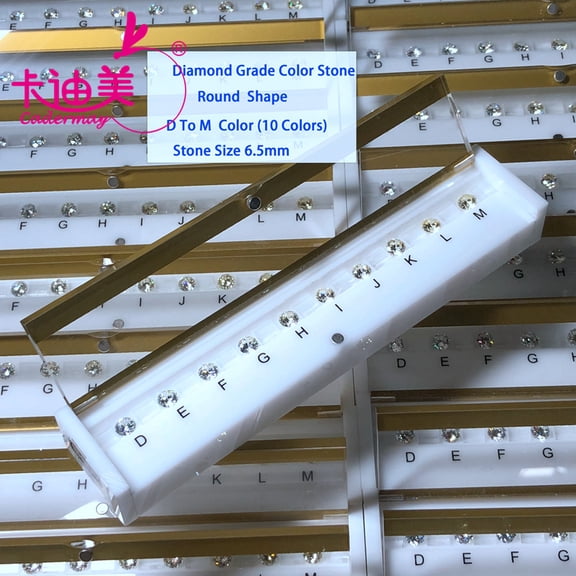 D To M Color 10 Colors Round Shape Cubic Zirconia Diamond Color Grade Master Stones CZ Color Tester Sets Tools with Laser
