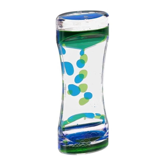 D Two Color Oil Drop Hourglass Liquid Timer Desk Decor Stress Relief Toy Acrylic