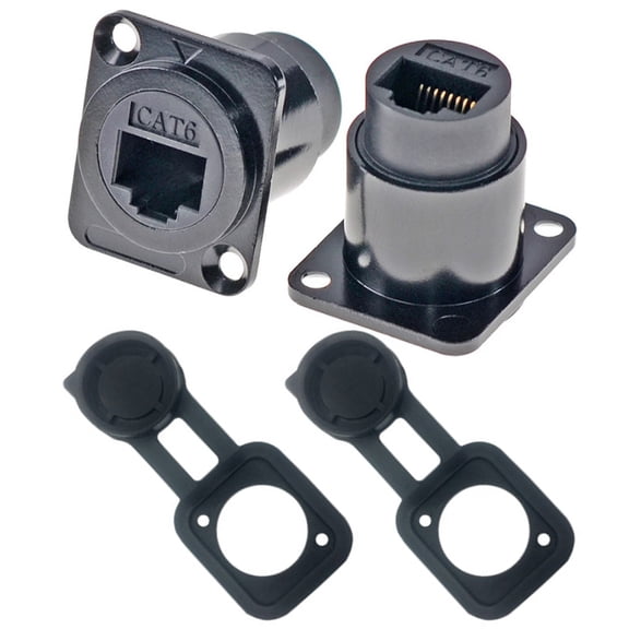 D Type 2Pcs For Rj45 Panel Mount Connector For Cat6 Ethernet Connections