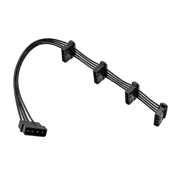 D Type 4Pin Molexes Y Splitter Cable 1 to 4 Way Adapter for Computer Power Supply Units